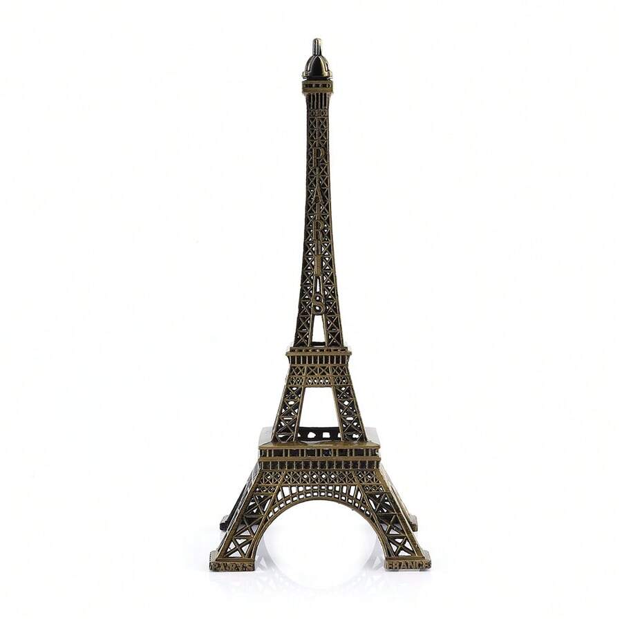 Bronze Tone Paris Eiffel Tower Figurine Statue Vintage Alloy Model De
