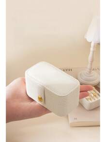 1PC/2pcs Mini Jewelry Organiser, PU Jewelry Box, Travel Portable Jewelry Holder, Ring Box Earring Organizer To Gifts For Women