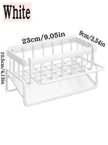 1 pezzo Porta spugne e accessori da cucina in bianco/grigio/nero, organizer per lavello, per spugna, strofinaccio, spazzola e porta asciugatura