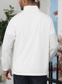 tooluck Men's Casual Quarter Zip Pullover-Athletic Windbreaker Lightweight Jackets Hiking Golf For Men Mock Neck With Pockets - trắng - Xem 2