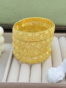 Pulseira aberta em forma de trigo banhada a ouro feminina, joia de luxo para festa de noiva