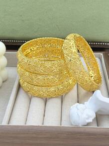 Pulseira aberta em forma de trigo banhada a ouro feminina, joia de luxo para festa de noiva