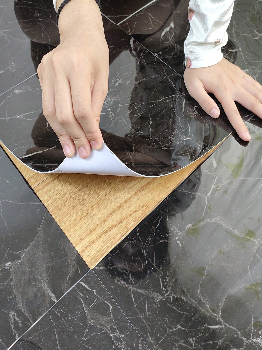 1/10pcs SelfAdhesive Fashionable Decorative Floor Tile Sticker, Thick