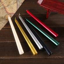 12 Stücke klassische romantische rote & weiße Notfall-Kerzen, rauchfreie Langstiel-Kerzenhalter für Zuhause, Hochzeiten, Kerzenlicht-Dinner