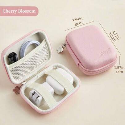 EVA Leather Earphone Bag, Data Cable, Charger, U Disk, U Shield, Hard Shell Protective Storage Box, Shock-Proof And Anti-Pressure. Photo Printer Storage Box, PU Leather Candy Color Series, Scratch-Resistant And Wear-Resistant. Mini Camera Protective Case