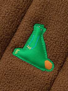 mini bala 男孩和女孩双面毛绒外套 温暖、可爱的冬季外套 - 藍咖色調 - 查看 4