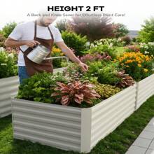 GOCAPTAIN GOCAPTAIN 2PCS Home Galvanized Raised Garden Bed Kit Deep Root Planter Box Large Metal Raised Garden Bed Easy Assembly For Outdoor Fruits Vegetables Flowers Herbs
