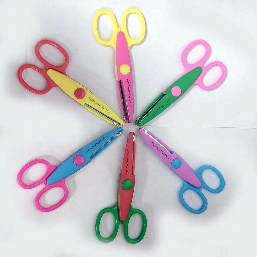 6 件/套装饰图案工艺剪刀工艺套装趣味剪刀照片剪刀花边剪刀 - 多 - 查看 1