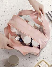 Large Double Layer Waterproof Makeup Bag - Multicolor - Ver 4