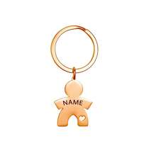 个性化婴儿钥匙扣 可爱钥匙圈 适合男孩女孩 儿童形状 不锈钢钥匙链 可定制名字 趣味礼物 - 彩色 - 查看 10