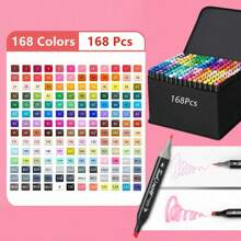 40/60/80/100/168 Couleurs Marqueurs d'Art Marqueurs à Alcool Stylo d'Art Professionnel Double Pointes Marqueur Permanent Pour Adultes & Étudiants, Marqueurs à Alcool pour Croquis Ensemble de Peinture, Fournitures Scolaires Rentrée des Classes