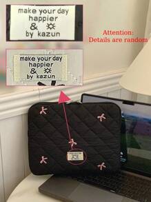 1个可爱蝴蝶结刺绣学生笔记本电脑保护套，适用于11英寸/13英寸/15英寸笔记本电脑，兼具保护套、文件袋、笔记本电脑内胆包和手提包功能，兼容MacBook、华硕等品牌，适合女生、青少年和大学生使用。防震保护套，适用于iPad Air 4/5、Pro 11、Mini 5/6以及iPad 9-15英寸机型。 - 黑色 - 查看 6