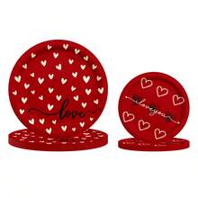 Bộ đồ ăn tiệc chủ đề tình yêu 24/72 món, bao gồm đĩa giấy hình trái tim 9in/7in, khăn ăn, hoàn hảo cho ngày lễ tình nhân, lễ đính hôn, đám cưới, kỷ niệm, tiệc tùng, trang trí lễ kỷ niệm trở lại trường ngày lễ tình nhân - Nhiều màu - Xem 10