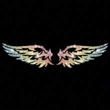 2pcs Sparkling Angel Wings Rearview Mirror Stickers - Durable, Waterproof, And Easy-To-Apply Decorative Accessories For Cars, Motorcycles, Laptops, And More - Add A Touch Of Cute Your Vehicle Or Device