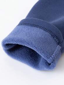 mini bala Girls' High-Elastic Comfortable Pants 2024 Winter New Collection - Dark Blue - View 8