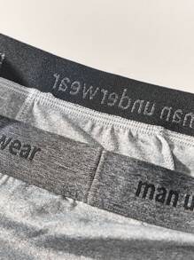 6 bóxers para hombres de color negro con banda de cintura con letras, ropa interior deportiva para hombres, shorts delgados y elásticos de unicolor, bóxers cómodos y de moda para hombres