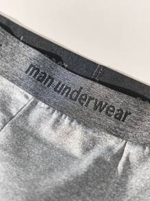6 bóxers para hombres de color negro con banda de cintura con letras, ropa interior deportiva para hombres, shorts delgados y elásticos de unicolor, bóxers cómodos y de moda para hombres