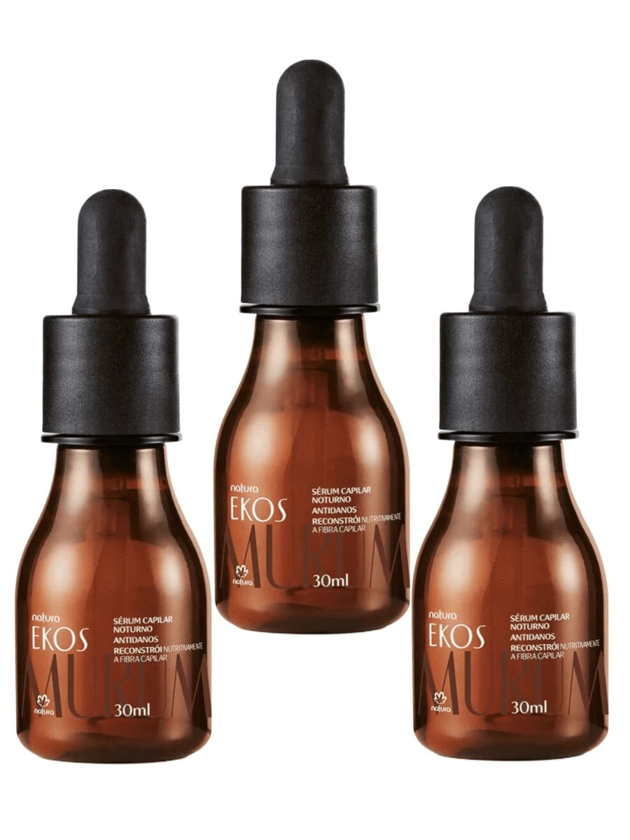 Murumuru Night Hair Serum - Natura Ekos - Anti-Damage Serum That Rebuilds Hair Fiber - 30ml - 3un - Huyết Thanh Murumuru - Xem 1