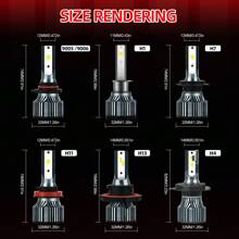 2pcs H1 H7 H11 9005/HB3 9006/HB4 9012 H4 H13 LED Headlight Bulbs, 6000K Cool White, 200W, 70000LM, Super Bright CSP Chips, Built-In High-Speed Turbine Quiet Fan, 800% Brighter, Over 70000 Hours Lifespan