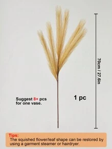 1pc 27.6'' Faux Pampas Grass Artificial Reeds Fluffy Fake Flower Bedroom Decor Boho Decor Bulrush Reed Grass For Vase Filler Farmhouse Home Wedding Decor Rama Decoration Rama