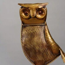 Bbh Homes Llc BBH Homes Antique Gold Owl Tea Light Candle Holder Large 13x7 Small 10x5 -Friendly - Gold - View 5