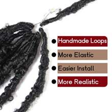 Butterfly Locs Crochet Hair 24 Inch ,8 Packs Pre-Twisted Synthetic Crochet Locs Pre-Looped Distressed Faux Braids - 1B - Xem 4