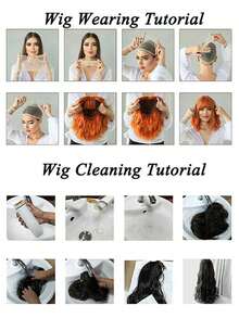 Tóc giả cắt Pixie ngắn có mái màu nâu sẫm pha vàng Tóc giả tổng hợp thẳng cho phụ nữ Tóc ngắn tự nhiên để sử dụng hàng ngày trong tiệc hóa trang Làm đẹp - Màu nâu highlight - Xem 6