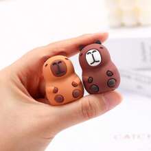 New Cute Mini Capybara Shape Resin Pencil Sharpener, Fashion Popular Pencil Sharpener - 1pc Coffee Capybara - View 4