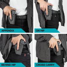 Gun Flower Taurus G2C Holster, OWB Holster Fits Taurus G2C/G3C, Taurus Millennium G2 PT111/PT140, Outside Waistband Carry Holster, Level II Retention Locking System, 360 Degrees Adjustable, Right Hand-Clear - Black - View 6