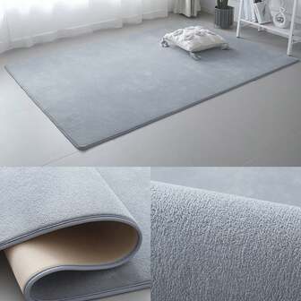 1 Pc Light Grey Soft Warm Carpet, Absorbent Non-Slip Home Floor Mat