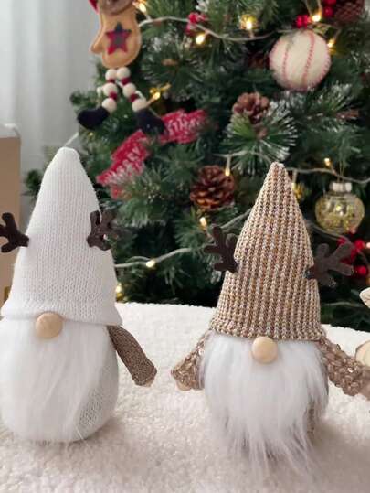 1 szt. Piękna dekoracja na imprezę świąteczną, Piękna figurka Świętego Mikołaja, Dekoracja do domu, Odpowiednia dla dziewczynek, Wisząca ozdoba na choinkę, Prezent, Dekoracja na imprezę, Wykwintne rzemiosło, Z Bożym Narodzeniem, Dekoracja świąteczna w kształcie krasnala. Poroże nie jest widoczne. Dekoracja stołu na Walentynki. Święta Nowego Roku.