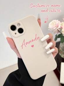 Personalized Heart Signature Short Phrase Transparent Shockproof Thick Phone Case Cover For S23 24 Ultra, A15, S22, S23, S25 Ultra, A13, A14, A16, A53, A54, A55, A56, A05, A04