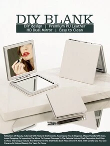 1 Gương trang điểm hai mặt bằng da màu trắng hình vuông tròn lớn DIY cho mẹ chị em bạn bè vợ tiệc sinh nhật ngày lễ tại nhà du lịch sử dụng - trắng - Xem 1