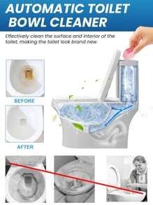 JUE FISH 12pcs Toilet Cleaning Tablets. Effectively Clean Stubborn Stains, Unclog Toilets And Drains, Remove Odors, Remove Yellow Urine Stains, And Refresh The Toilet. An Ideal Gift For Family And Friends. Household Cleaning Products (Random Shipment Of New And Old Models). - Multicolor - View 5