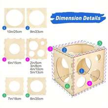 1pc, 11Holes Balloon Sizer Box, Collapsible Balloons, Measurement Tool For Balloon Decorations, Balloon Arches, Balloon Columns, Photo Balloon, Party Balloon, Birthday Balloon, Birthday Decoration, Aesthetic Room Decor, Party Decorations Supplies,