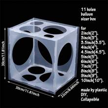 1pc, 11Holes Balloon Sizer Box, Collapsible Balloons, Measurement Tool For Balloon Decorations, Balloon Arches, Balloon Columns, Photo Balloon, Party Balloon, Birthday Balloon, Birthday Decoration, Aesthetic Room Decor, Party Decorations Supplies,