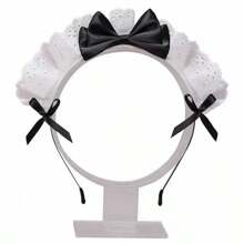 1PC Elegant & Cute Lace Bow Maid Headband - Versatile Hair Accessory For Women, Perfect For Christmas Day