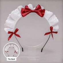 1PC Elegant & Cute Lace Bow Maid Headband - Versatile Hair Accessory For Women, Perfect For Christmas Day