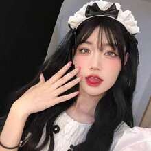 1PC Elegant & Cute Lace Bow Maid Headband - Versatile Hair Accessory For Women, Perfect For Christmas Day