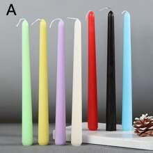 12 Stücke klassische romantische rote & weiße Notfall-Kerzen, rauchfreie Langstiel-Kerzenhalter für Zuhause, Hochzeiten, Kerzenlicht-Dinner