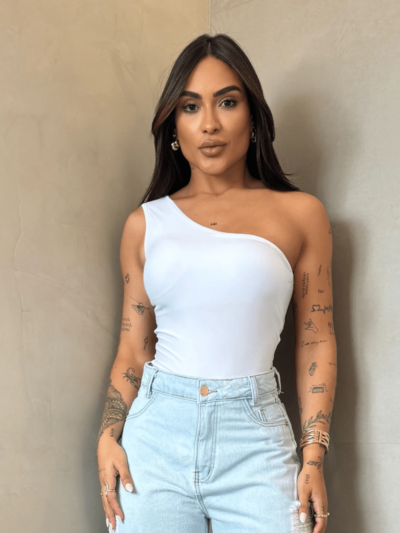 Women's Leotard Bodysuit Casual Tank Top One Shoulder With Padded Top Super Versatile Fashion Blogger - 白色 - 查看 1