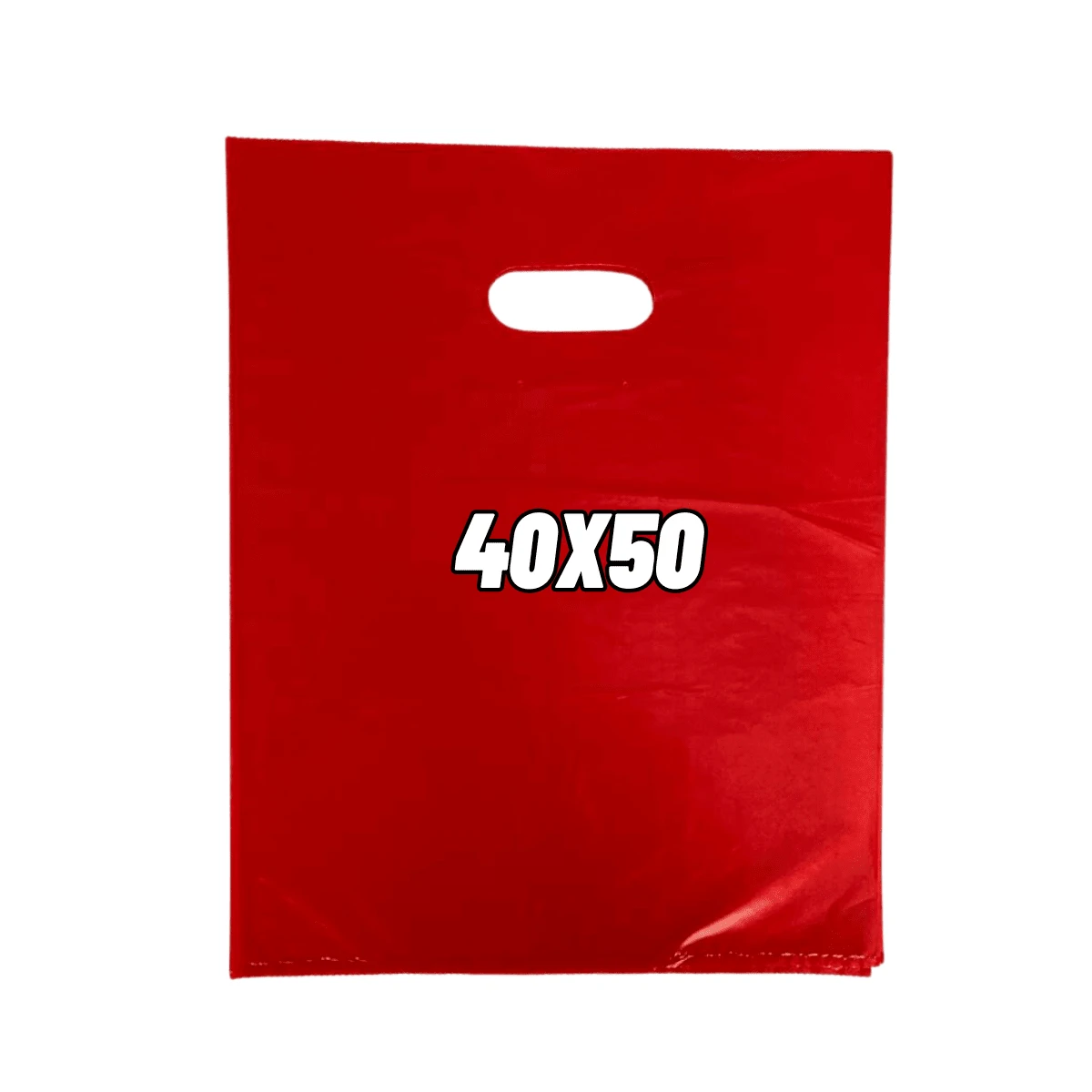 100 Plastic Bags 40x50 Clown Mouth Small Bags For Stores Open Handles - 紅色 - 查看 1