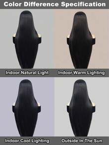 经典时尚超长黑色中分发型直发时尚丝滑柔软纤维假发，适合女性，全耐热合成发，适合成人或儿童，通用多功能舒适时尚卡通人物假发，适合节日感恩节生日礼物，适合新年圣诞装饰和 1 个假发帽 - 自然黑 - 查看 7