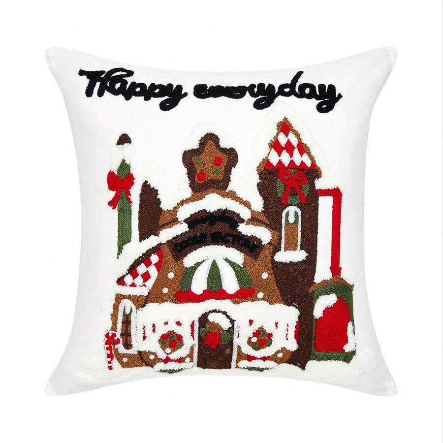 Christmas Embroidered Pillow Case Without Pillow Core - Multicolor - View 1