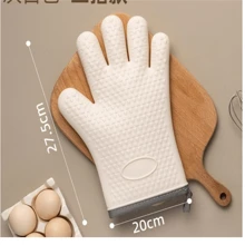 1 par de guantes de horno de silicona premium - doble capa, agarre antideslizante, bucle colgante, guantes aislados para microondas, cocina, hornear, parrilla y talla grande - suministros y accesorios esenciales de cocina - Multicolor - Ver 16