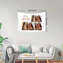 带有定制照片设计的个性化挂毯 - 多种尺寸可供选择 - 定制照片挂毯，无需电力，适用于卧室、客厅、室内和室外艺术装饰 - 送给朋友的完美生日礼物！ - 彩色 - 查看 2