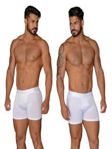 Kit 5 Cuecas Branca Boxer Microfibra Conforto Cueca Box  PREMIUN