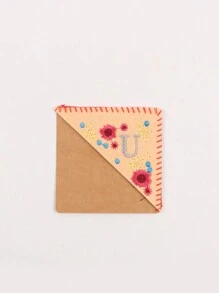 1 pieza, Punto de libro de esquina personalizado bordado a mano, 26 letras bordadas a mano en fieltro, punto de libro de bordado de flor linda para amantes de la lectura, regalo significativo, vuelta al colegio