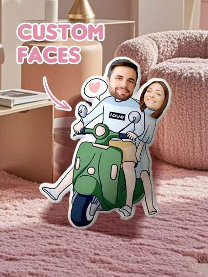 1 pieza Almohada personalizada con foto de pareja, almohada en forma de pareja personalizada, se puede imprimir foto, nombre y texto. Almohada personalizada con foto, almohada con diseño floral, se puede imprimir texto, regalo del Día de San Valentín, regalo único para novio, novia, esposo, esposa