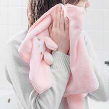 Miniso Coral Fleece Absorbent Towel, Cartoon-Themed Design, Dyeing, Quick-Drying, Perfect For Bathing And Face-Washing(1 PC) - Pink - View 2